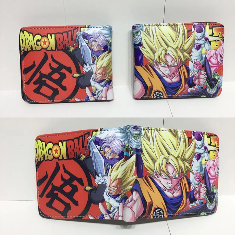 Кошелек с рисунком Dragon Ball Z, кошелек из искусственной кожи с карманом для монет, сумки с держателем для карт для детей, подростков, мужчин и женщин, Короткие Кошельки