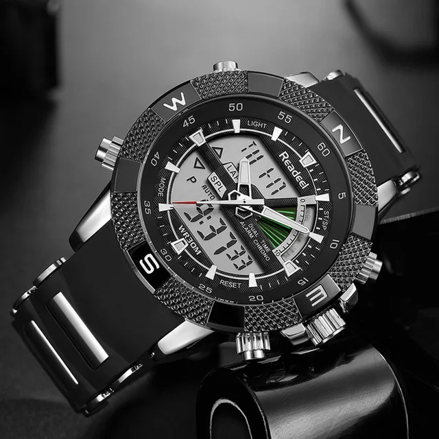 julius army led shock resistant military quartz watch