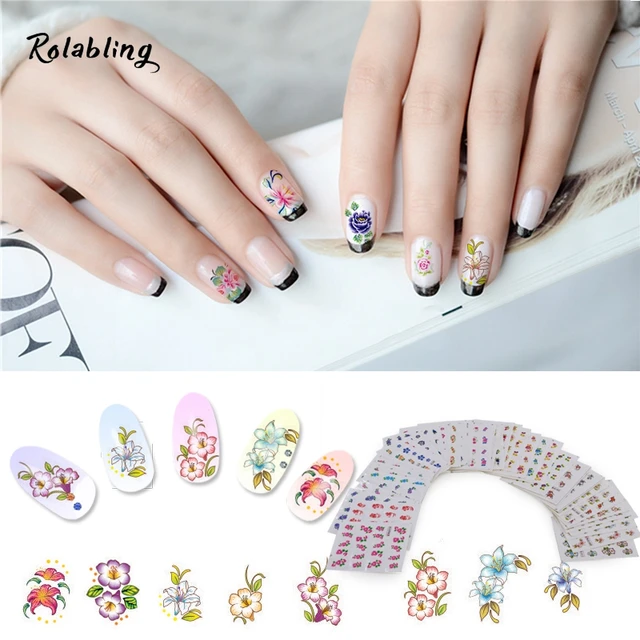 New Listing Various Blooming And Bright Flowers Beauty Design Water New Listing Various Blooming And Bright Flowers Beauty Design Water Slide Nail Decals Full Cover Nails