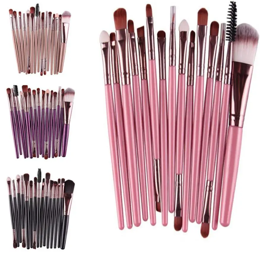 15 pcs/Sets Eye Shadow Foundation Eyebrow Lip Brush Makeup Brushes Tool JA05 Brush ToolEye