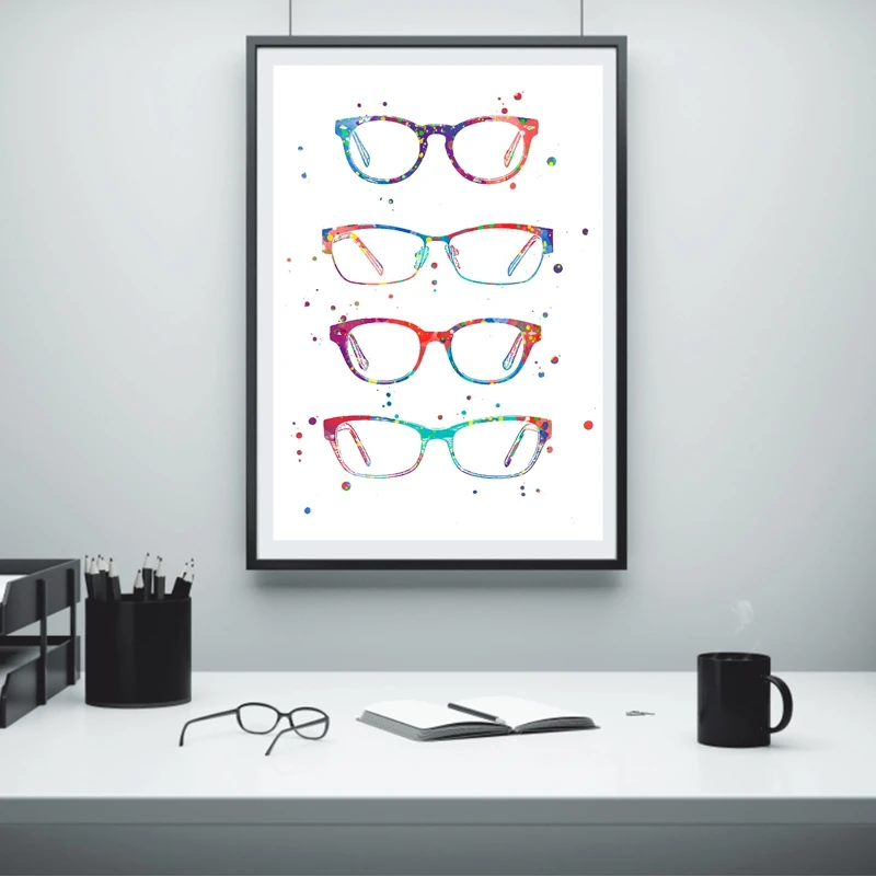 Watercolor Glasses Canvas Print