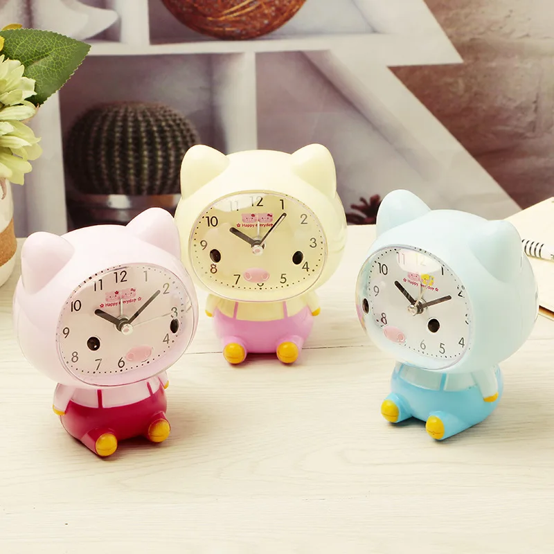 Creative alarm clock, cute cartoon animal modeling alarm clock