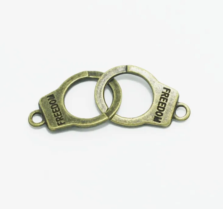 

100pcs Antique Silver tone/Antique Bronze Lovely Freedom Handcuffs Connector Pendant Charm/Finding,Bracelet Charm,Necklace Charm