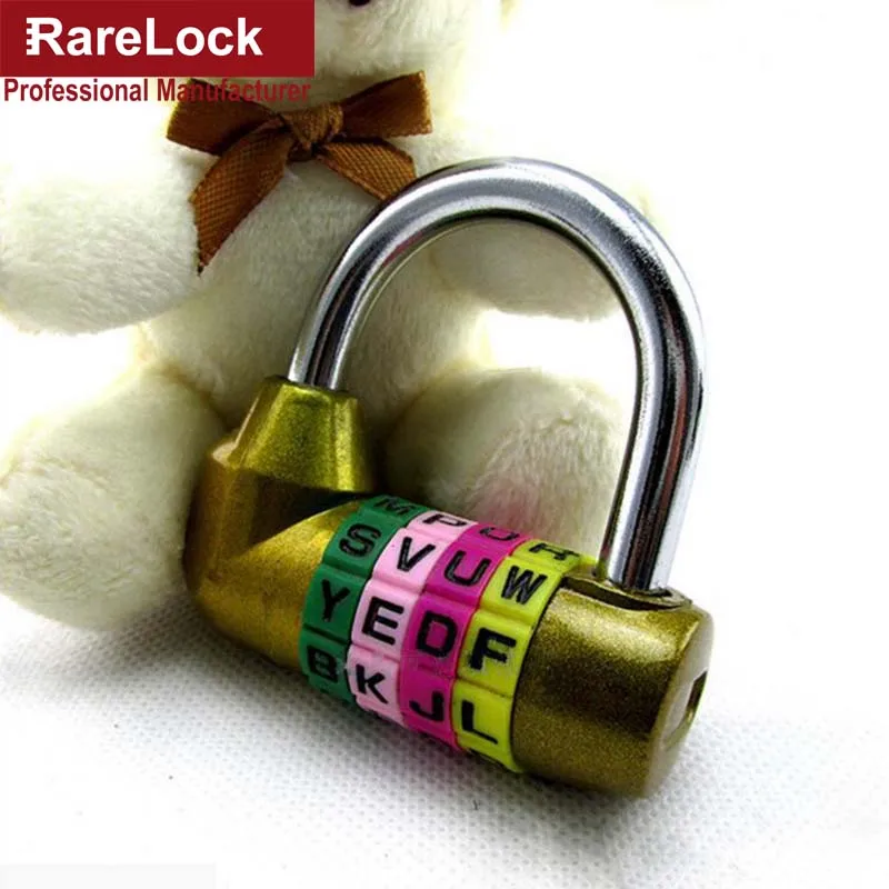 Rarelock 5 цветов буква из цинкового сплава код комбинация блокировки паролей для коробки двери чемоданы Путешествия сумка шкафчик установки комнаты замки a