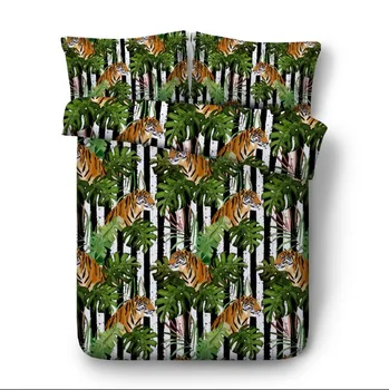 

Bedding set Tiger Luxury 3D Comforter sets duvet cover bed sheet quilt doona California King Queen size double full twin 5PCS