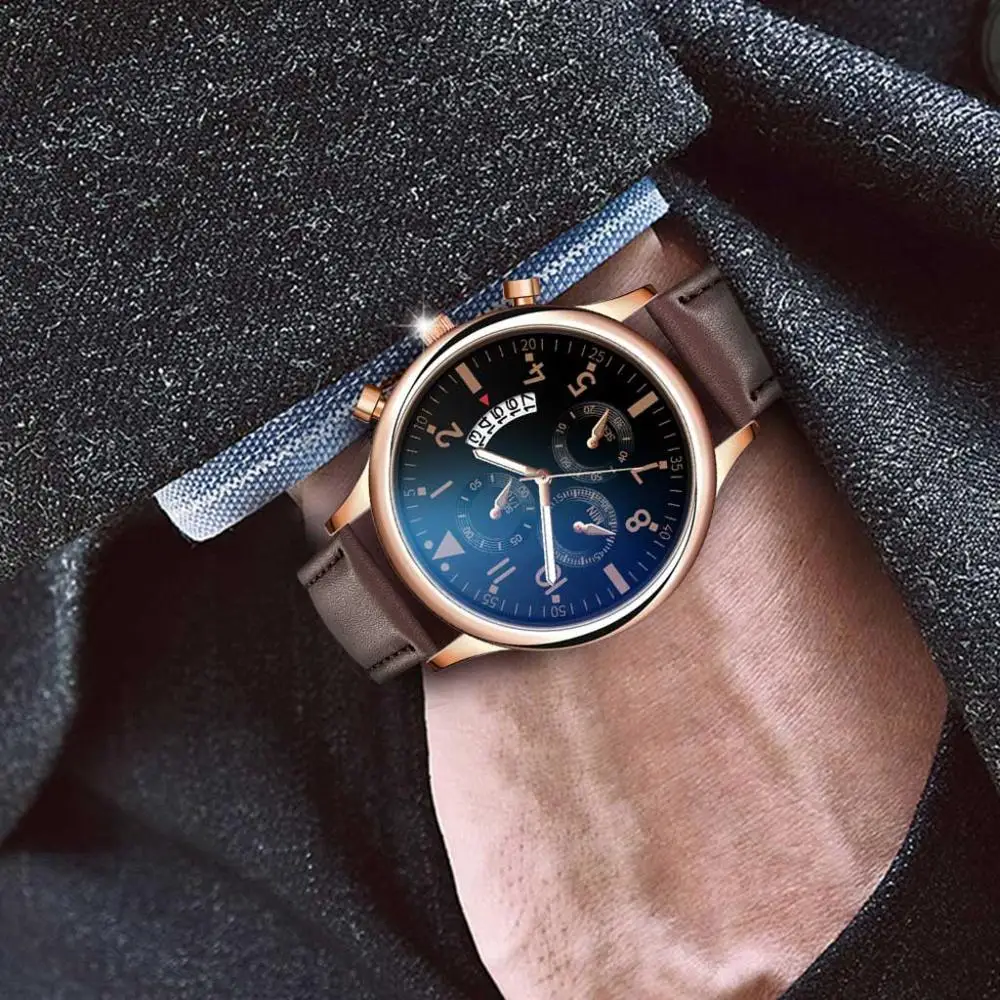 

Men Luxury Quartz Stainless Steel Dial Casual Bracelet Watch round dial business Alloy Fashion 2019 montre homme