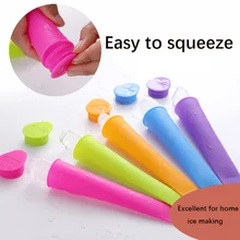 4,4*19,5 см Силиконовые Детский подарок DIY формы для мороженого и емкость для мороженого с крышками для Формочки Для Мороженного «фруктовый лед» мороженое 2 шт./компл