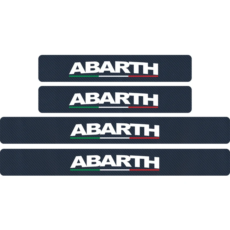 4 шт., наклейки Abarth из углеродного волокна для защиты порога автомобиля, наклейки с итальянским флагом для Fiat Viaggio Punto 124 125 500, Стайлинг автомобиля - Название цвета: Blue and white