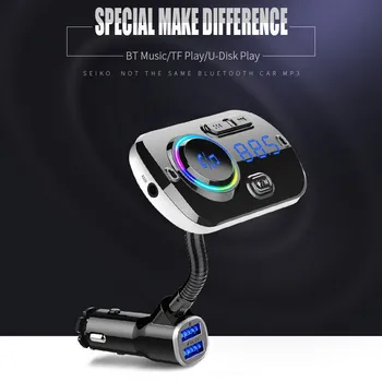 

FM Transmitter Car Bluetooth MP3 Player Dual USB Fast vehicle Charger QC3.0 Bluetooth MP3 TF Card U Disk Wireless Adapter Radio
