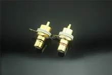 AV audio signal input socket RCA jack chassis mount white washer 2pieces Free Shipping