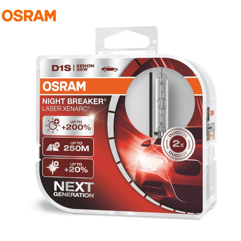 OSRAM D1S 35 Вт 66140XNL ксеноновый Ночной выключатель лазерный автомобильный HID светильник Авто головной светильник лампы+ 200% более яркий ECE лазерный вид, пара