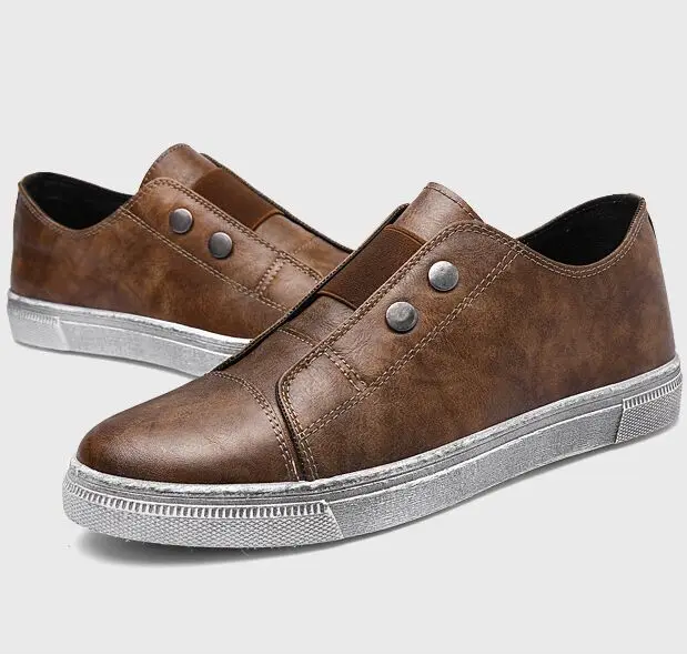 size 39 44 loafers mens casual shoes brown leather shoes fashion size 44 mens shoes