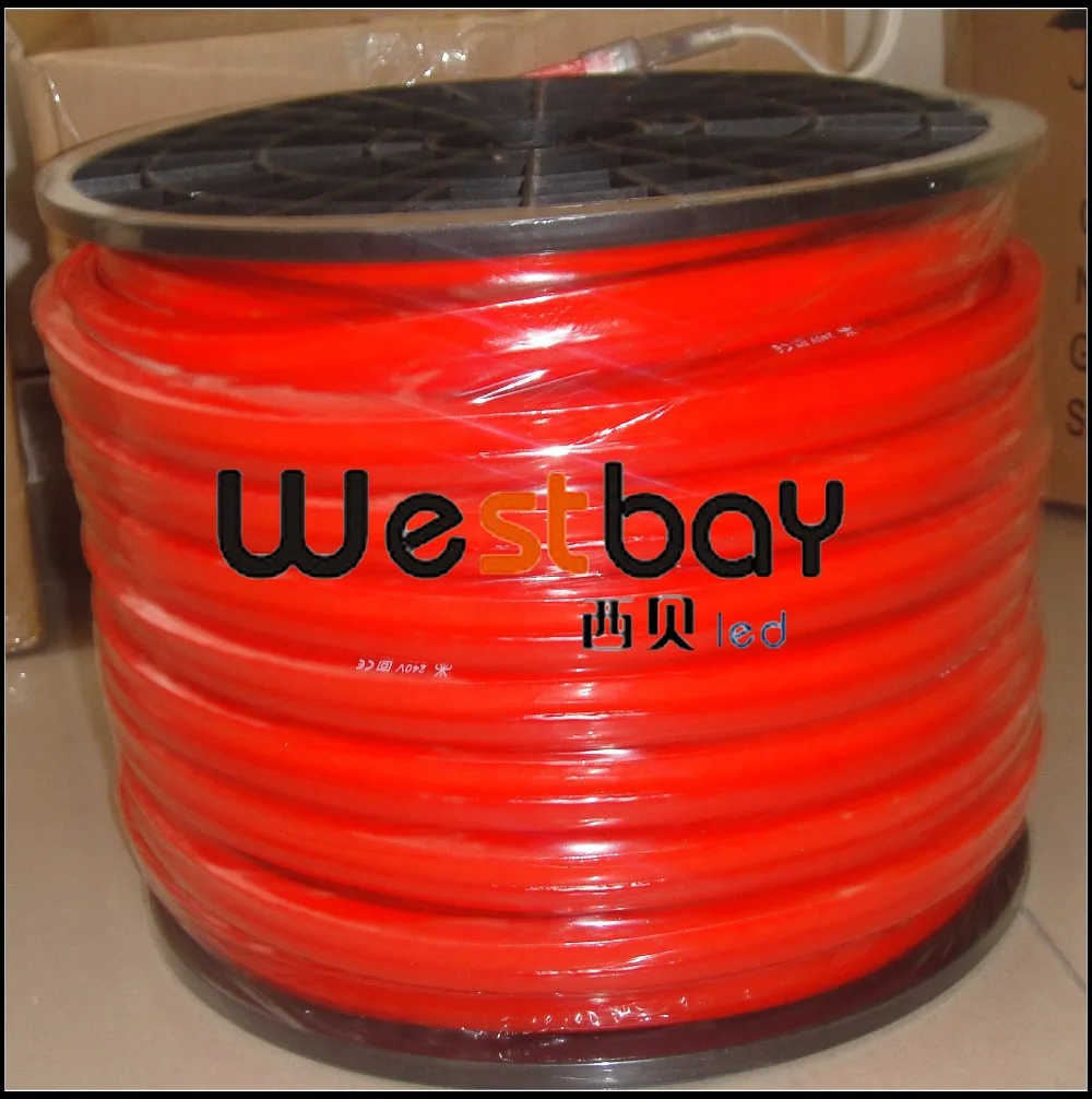 

50M/Lot red pvc skin flexible led neon for events,party,office lights, home decoration and hotel flag,90leds each meter,240V