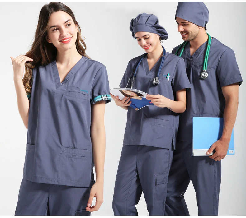 Хирургические наборы одежды для медсестер, Униформа с короткими рукавами, медицинская одежда, изолированная Спецодежда, спецодежда, стоматологический Халат