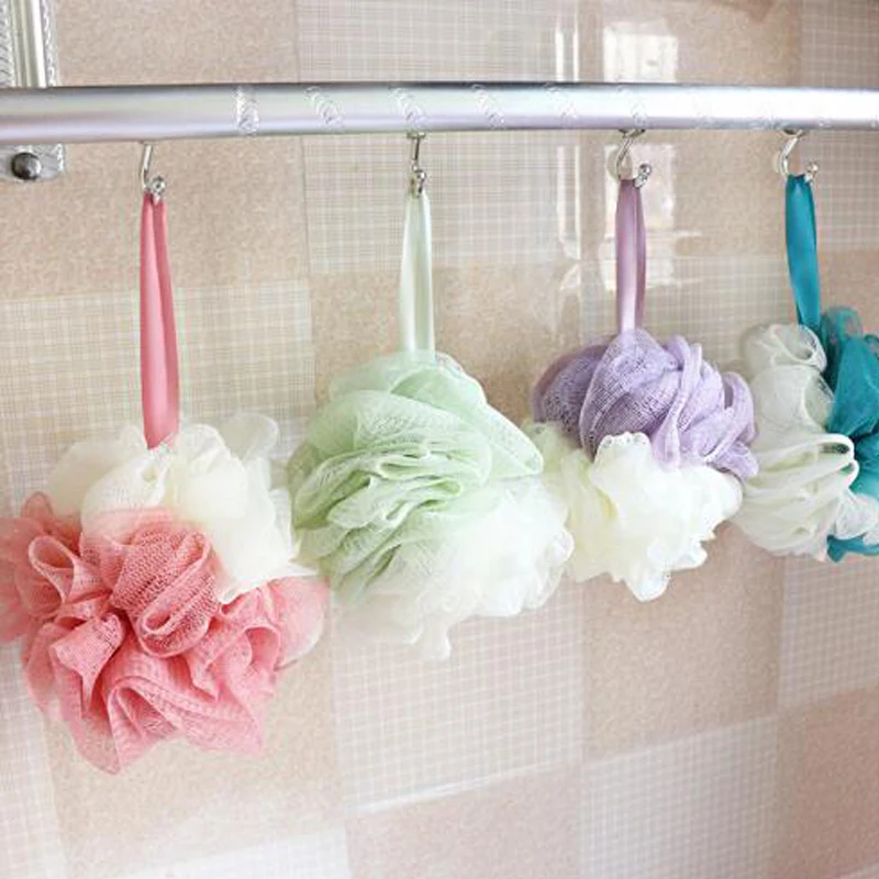 

5PCS/Set Bath Sponge Body Cleaning Washing Scrubbing Cloth Towels Bath Sponges Scrubbers Mesh Body Exfoliate Puff Mesh Shower
