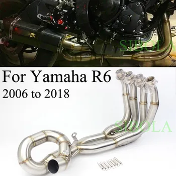 

51MM New Middle Link Pipe Full System For YAMAHA YZF-R6 R6 2006-2018 Motorcycle Modified Muffler Pipe Front Header Pipe Tube