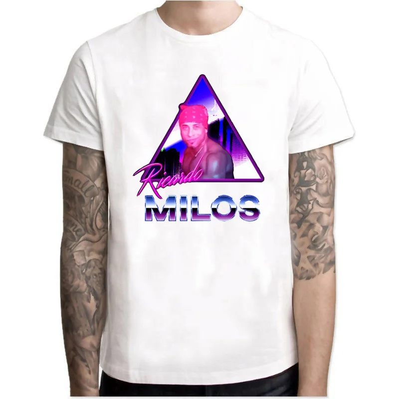 

Ricardo Milos Aesthetic T Shirt Men's Vaporwave Cotton Cool Vintage Hip Hop O-Neck T-shirt Harajuku Streetwear Camisetas Hombre