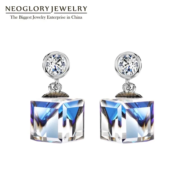 Neoglory Made With Swarovski Elements Crystal Chandelier Square Neoglory Made With Swarovski Elements Crystal Chandelier Square Dangle Earrings For Women 2018 Bridesmaid Wedding Jewelry