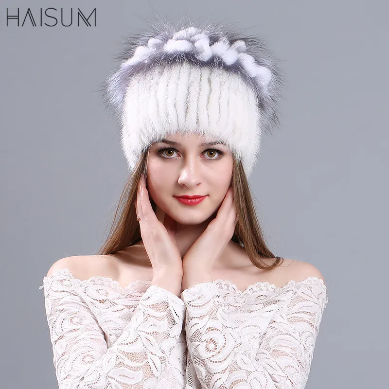 

Mink fur grass lady's hat hand sewing high grade Fur Winter Hat MZ57