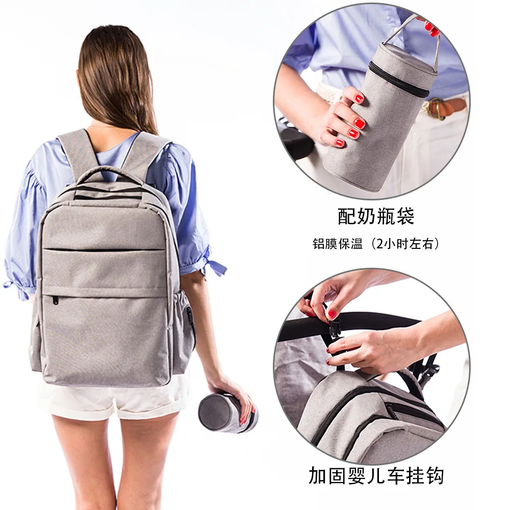 

Baby Diaper Bag Large Capacity Diaper With Zipper Backpack For Mom Multifunction Baby Stroller Bag Maternity Travel Care Backpac