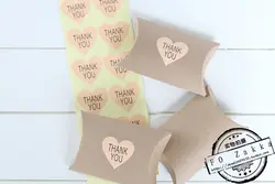 720 шт. Бесплатная доставка спасибо розовый бумага для печати наклейки в форме сердца стикер/подарок наклейка крафт-бумага клей продвижение