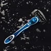 QSHAVE maquinilla de afeitar Manual para hombre azul puede proporcionar QSHAVE servicio grabado con nombre (1 cuchilla X3, 1 cuchilla X5) ► Foto 2/6