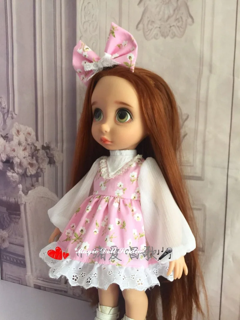 [DY180] Новинка 1" Принцесса Кукла Одежда# розовый и белый цветок платье набор подходит для 16" Кукла фашина в розницу