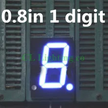 20 шт 7-сегментный синий светодиодный Дисплей 27,7*20*10 мм газоразрядный индикатор 0,8 дюйма 1 битовая цифровая трубка общий анод(одна точка
