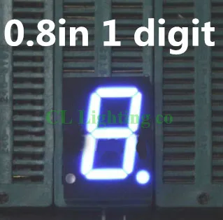 

20PCS 7 Segment BLUE LED Display 27.7*20*10MM Nixie tube 0.8 inches 1 Bit Digital Tube Common Anode(one dot)