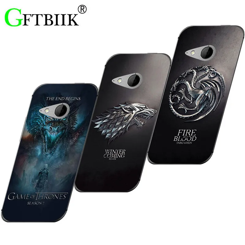 

Cute Cartoon Case For HTC One M8 Mini One Mini 2 Soft Silicone Case Fashion Printed Cover Game of Thrones 7