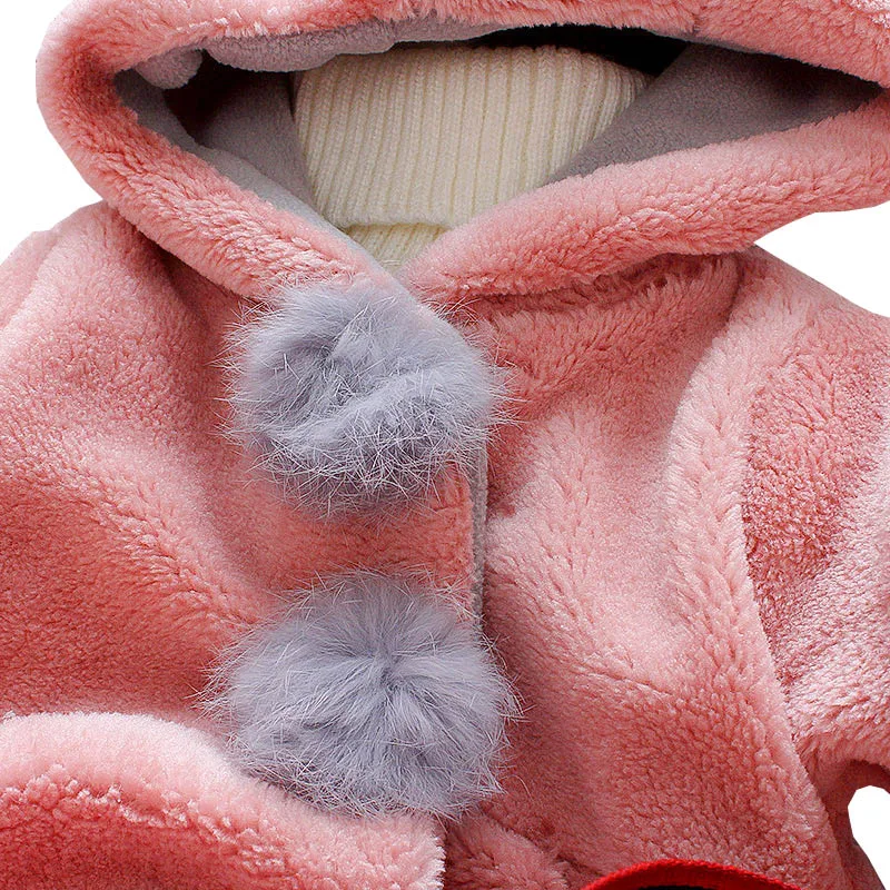 Halilo Baby Girl Winter Coat Autumn Warm Newborn Baby Girl Jackets And Coats Faux Fur Kids Winter Tops For Girls Hoody Coats