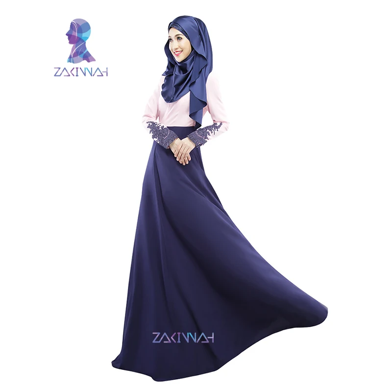 007, новинка, длинный рукав, Для женщин мусульманский Абаи платье Два цвета плетение мусульманская Вышивка Одежда женская исламская Абая дуба