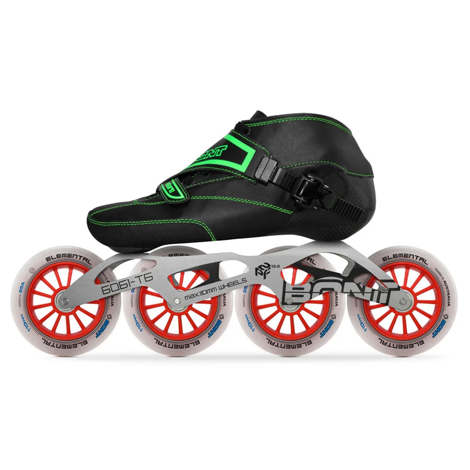 2019 الأصلي بونت إندورو 2PT سرعة حذاء تزلج بعجلات Heatmoldable ألياف الكربون التمهيد 4*90/100/110mm عنصري عجلات التزلج Patines