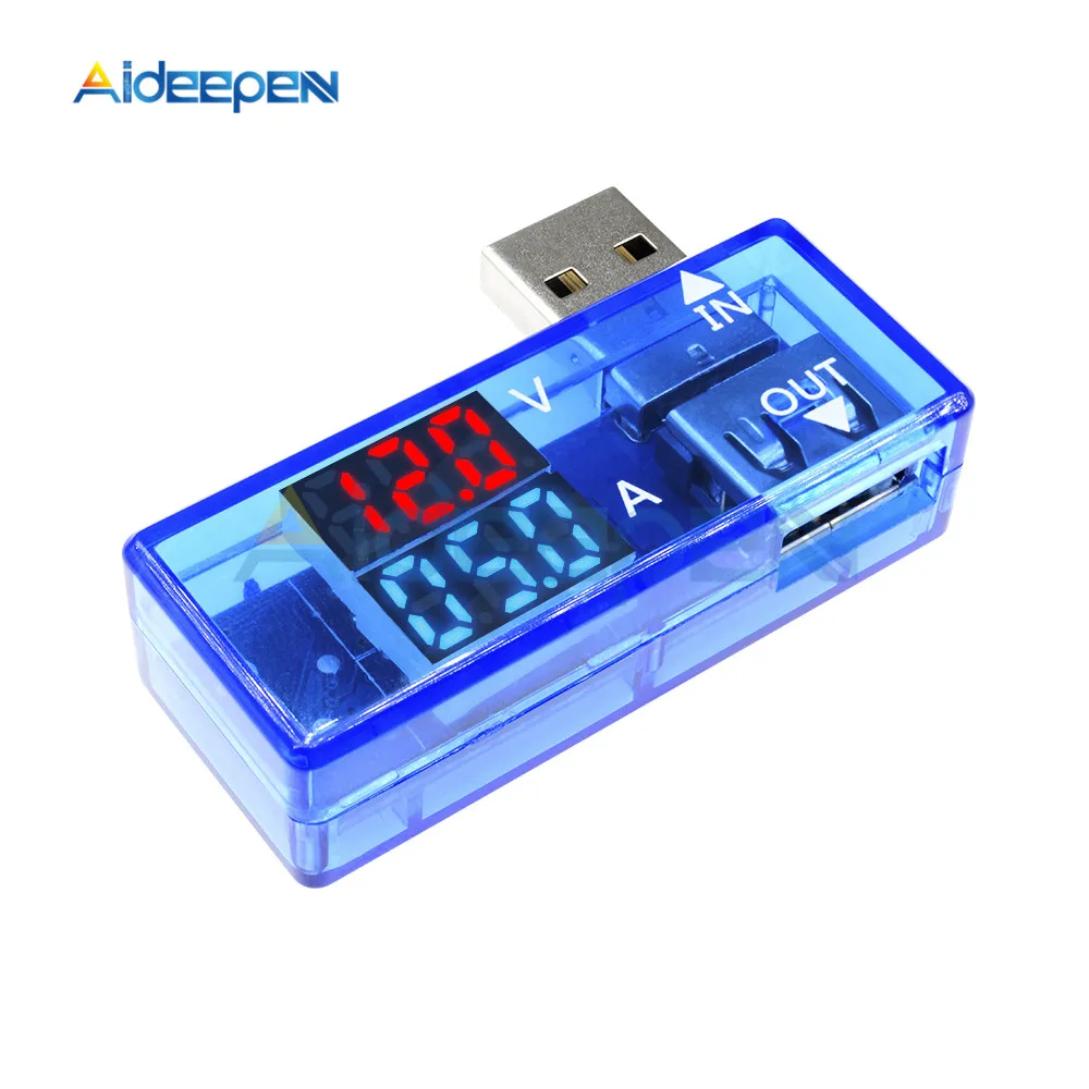 

Mini 5V Dual Digital Voltmeter Ammeter Red Blue USB Current Voltage Meter Tester Detector Mobile Phone Power Charger Doctor
