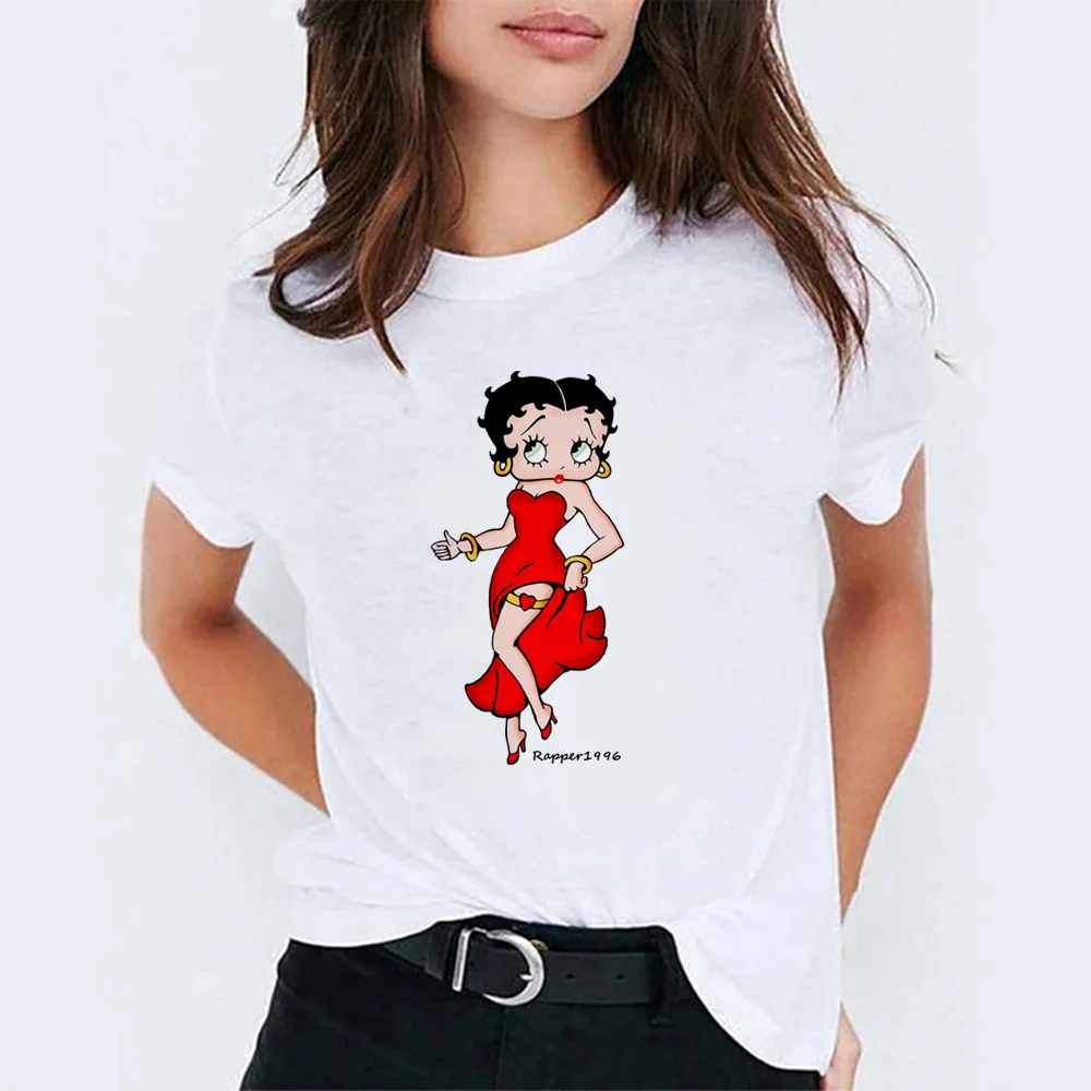 WH Корейская Летняя коллекция, женская футболка Betty Boop, мультяшная Белоснежка, принцесса каваи, животный принт, VOGUE, футболка, femme, винтажный стиль - Цвет: WH