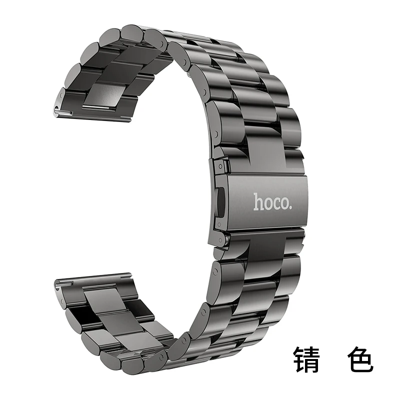 HOCO брендовый ремешок для часов samsung Galaxy Watch 46 мм ремешок из нержавеющей стали металлический ремешок 22 мм ширина сменный ремешок для часов - Цвет ремешка: Черный