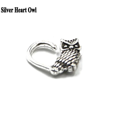 1 шт Сердце Кошка Сова полумесяц Jaguar форма бесшовное кольцо сгибаемое Daith сердце ухо Trague серьги, Надеваемые На Ушной Хрящ Пирсинг ювелирные изделия 16 г - Окраска металла: Silver Owl