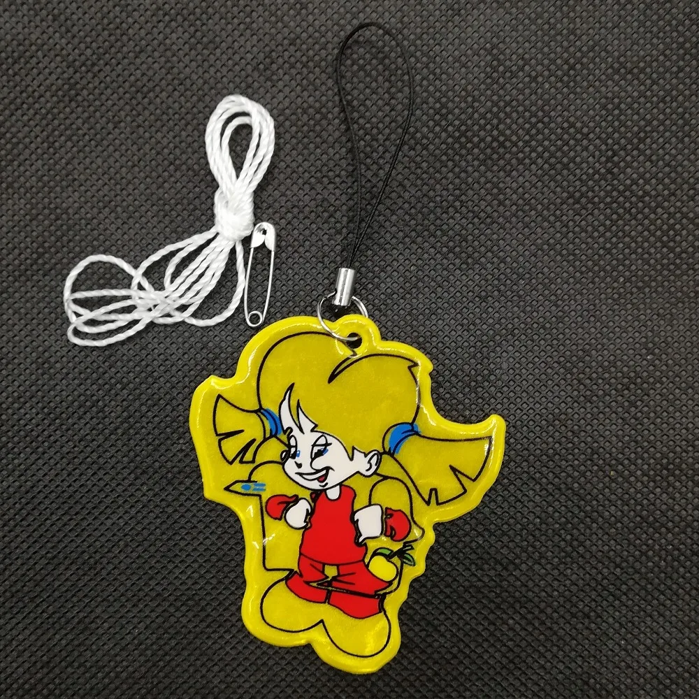

Little girl Soft PVC Reflector Reflective Keychain bag pendant accessories for visibility safety use