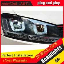 Auto Clud For VW GOL headlights U angel eyes parking 2011-2015 For VW GOL LED light bar DRL Q5 bi xenon lens h7 xenon car stylin
