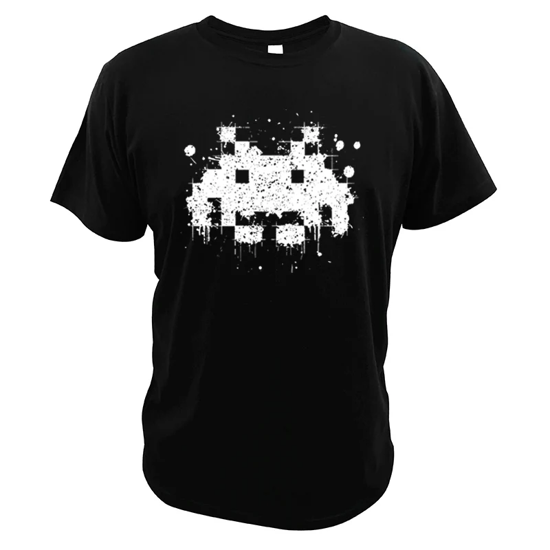 Футболка Space Invader Классическая игра стрельбы хлопковая футболка для подростков