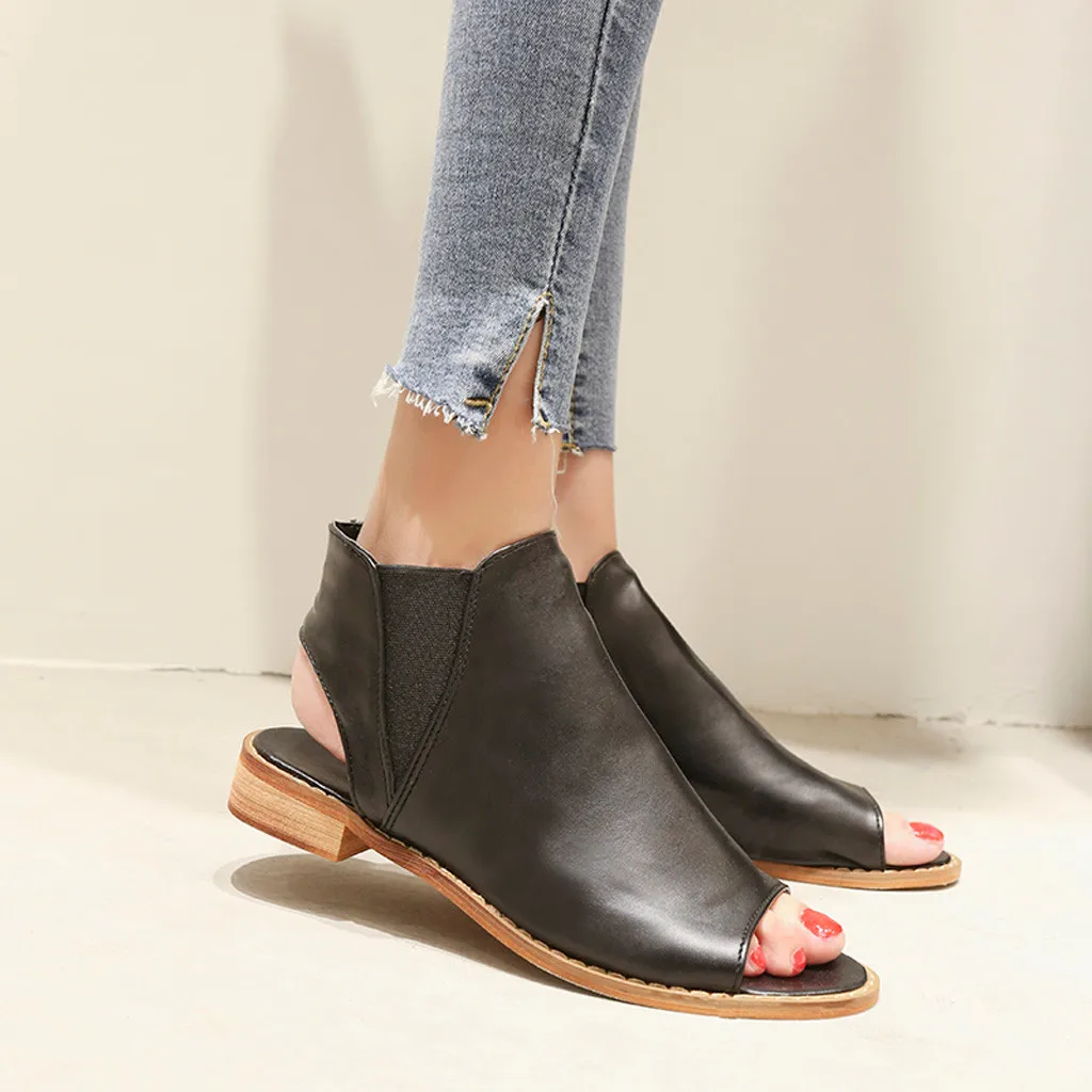 

Summer ladies sandals women shoes Rome Suqare Heel Slip-On Peep Toe Breathable Beach Sandals shoes woman Casual #20190101