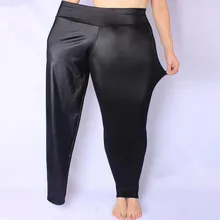 FSDKFAA женские леггинсы черные леггинсы из искусственной кожи с высокой талией эластичные Стрейчевые обтягивающие брюки размера плюс XL-XXXXXL
