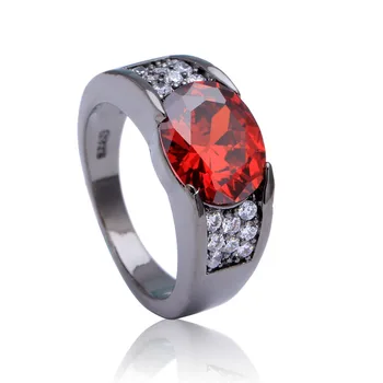 

fashion 2016 black gold-color Luxury wedding band Bijouterie vintage engagement jewelry women red Czech zircon jewellery