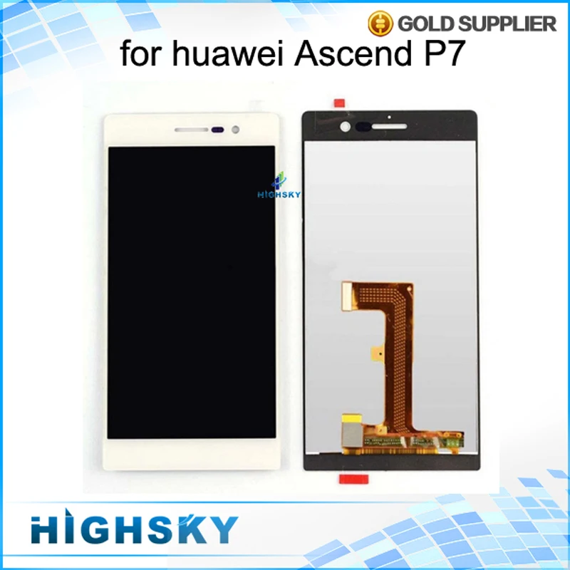 

Black White 5 Inch Display  For Huawei Ascend P7 LCD Screen With Touch Digitizer Assembly New Test Best 1 Piece Free Shipping