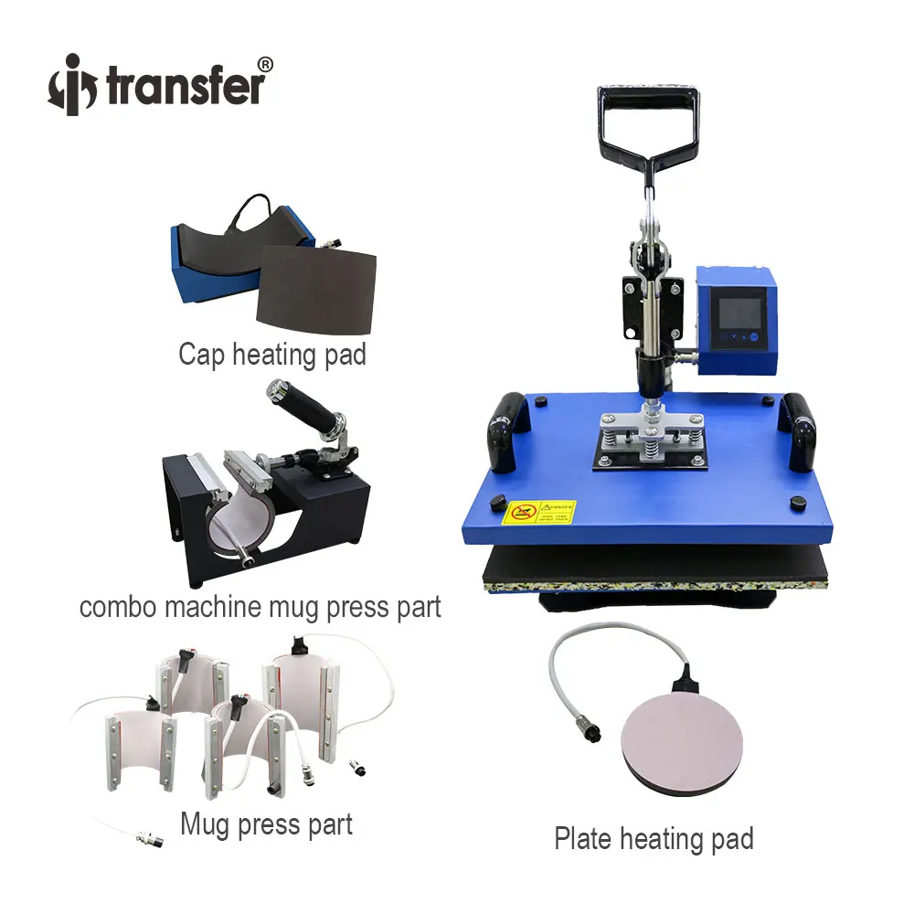 I-transfer цифровой lcd сенсорный экран 1" x 15" комбинированные колпачки, кружки, тарелки, футболки термопресс машина сублимационный пресс передачи - Цвет: 8 in 1