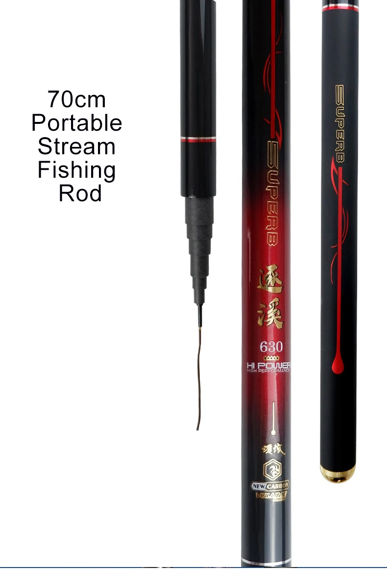 Telescopic Fishing Rod 70cm Length Short Section Stream Rod 3.6-7.2m Taiwan Pole Fishing Rod Hand Rod