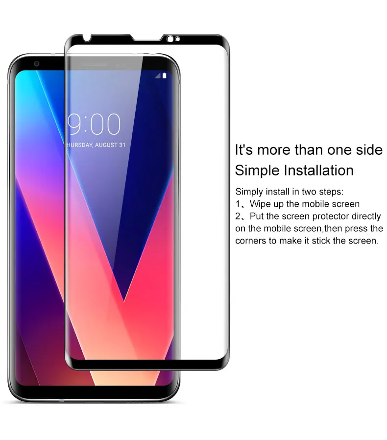 IMAK 3D изогнутое полное покрытие(уменьшенная версия) Закаленное стекло для LG V30 V30+ H930 Защитная пленка для экрана для LG V30+ H930 стекло