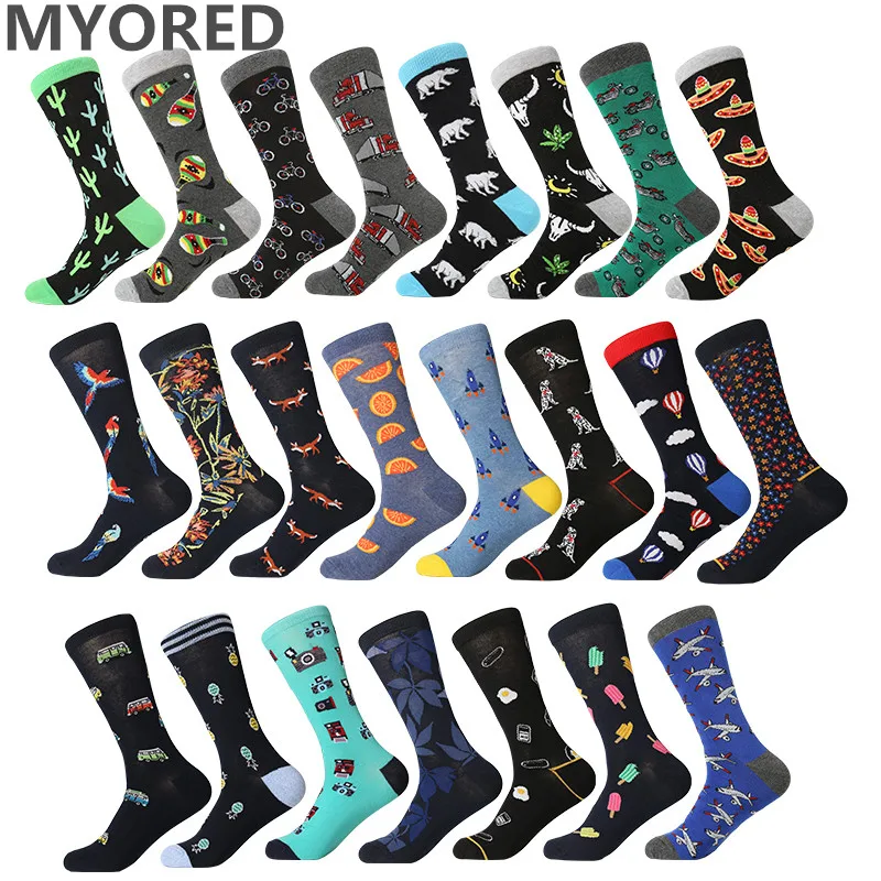 Buy MYORED 1 pair drop shipping men socks cotton funny