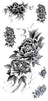 

Waterproof Temporary Tattoo Sticker brown peony flower women's body art Water Transfer fake tatto Flash Tattoo for girl woman