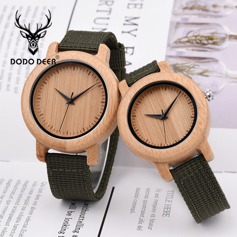 

DODO DEER Lover Wood Watch Lightweight Luxury Design with Nylon Band Bracelet Japan Quartz Movement Wristwatch Men relogio B05